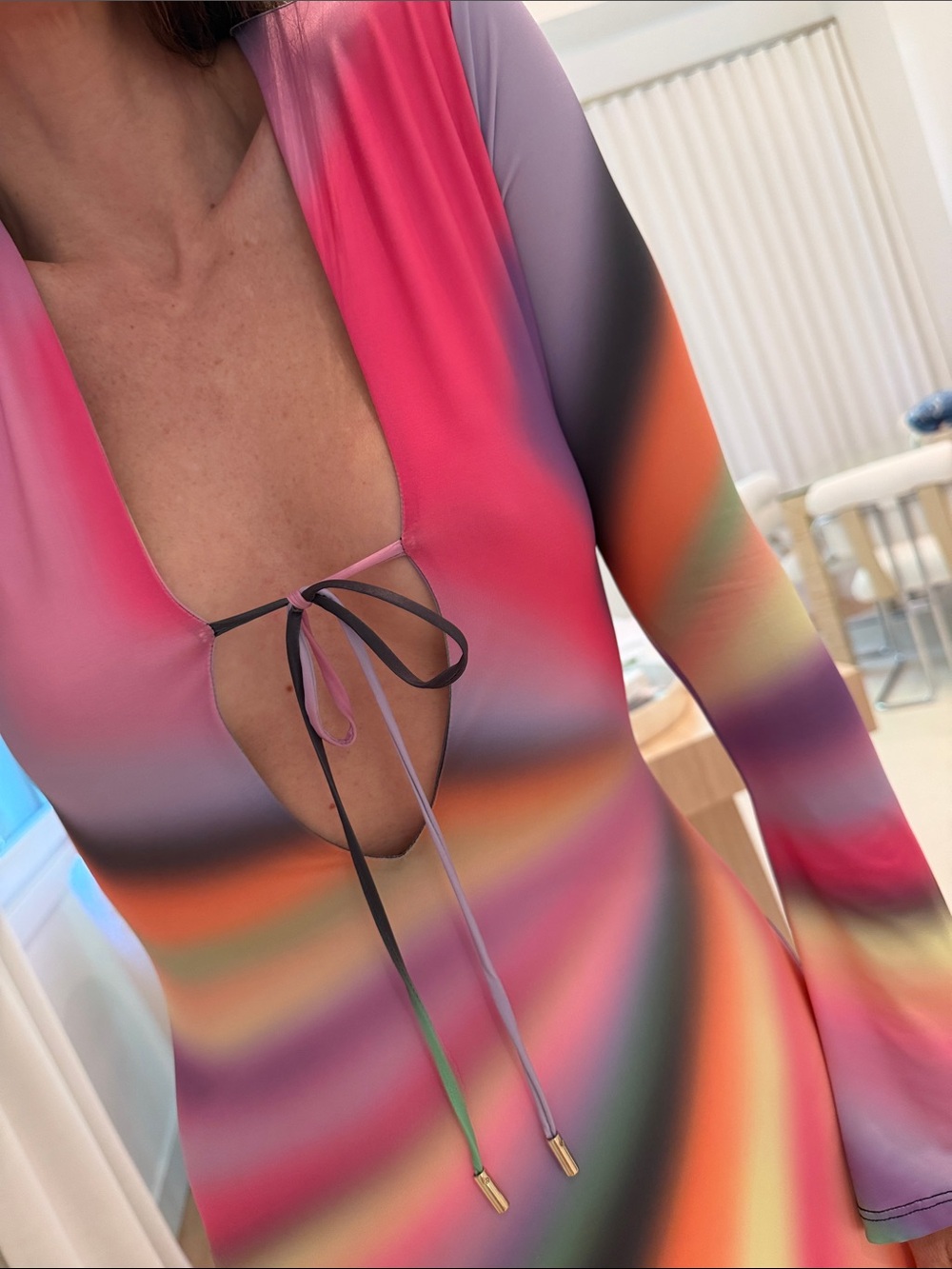AFRM Multicolor Swirl Maxi Dress - Pink, Orange, Yellow, Black - Picture 2 of 3